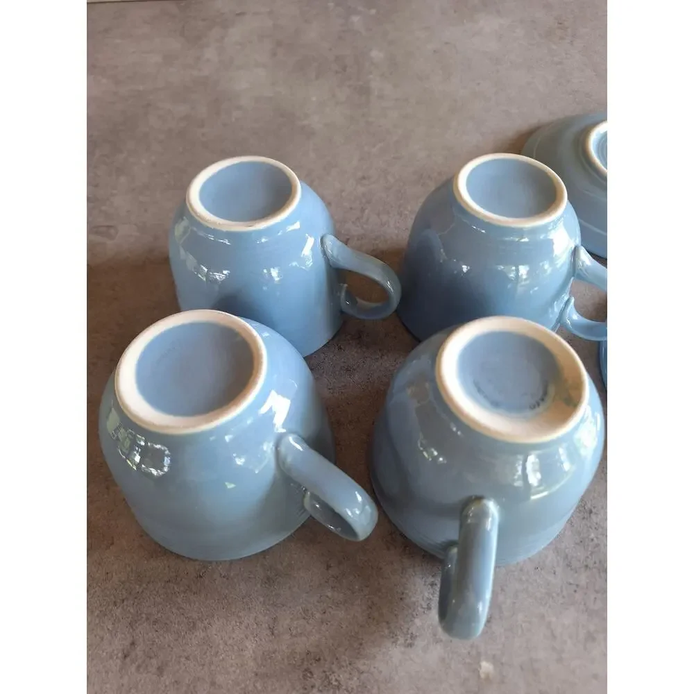 Fiestaware vintage periwinkle blue teacup & saucer plate set lot discontinued